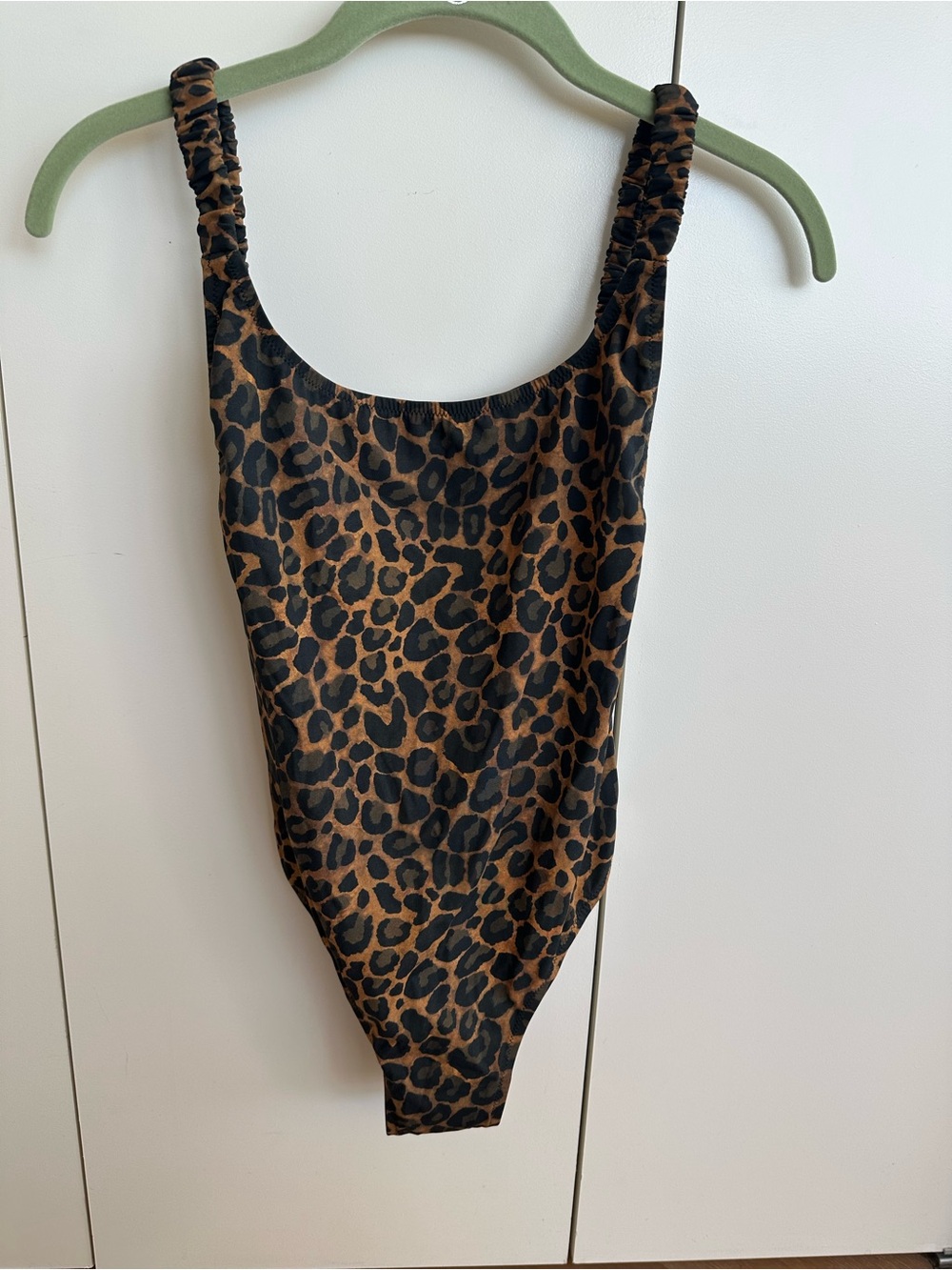 FISCH Leopard Print Ruched Strap One Piece Swimsuit Size XS